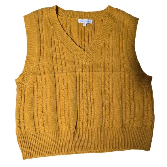 Common Stitch Sweaters - Common Stitch Yellow Pulloever Vest Knit Women's Size XL